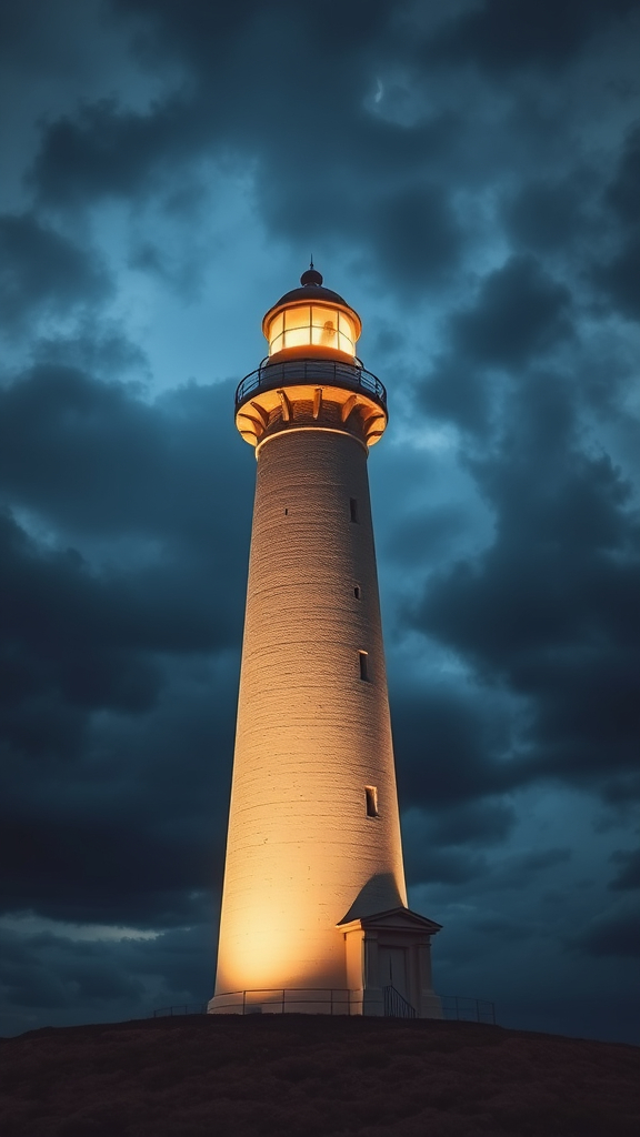 Homme seul au sommet du phare des mamelles de Dakar. © SAMAKE - AI Generated image